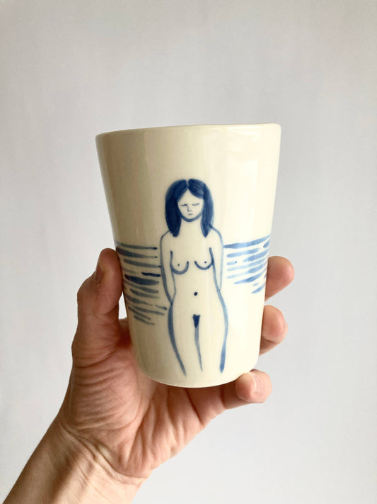 Hand painted MATISSE Ceramic Cup: Female
