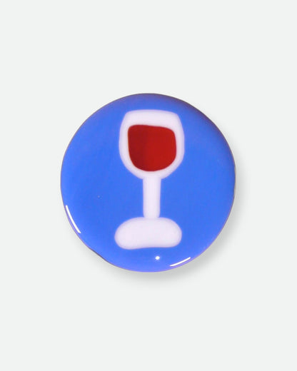 Happy Hour Glass Coaster - Blue Red Wine