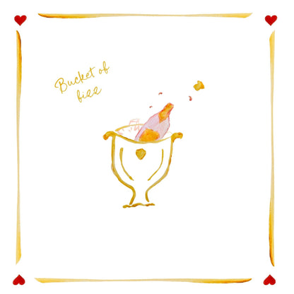 Bucket of fizz / A little slice - Linen Napkin Set  
