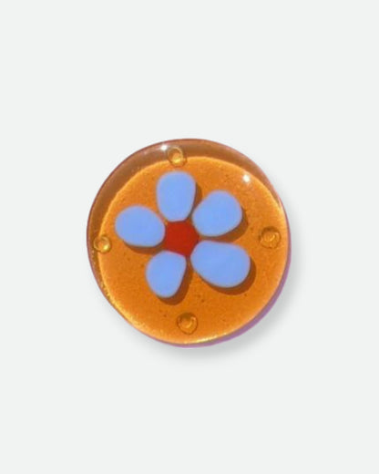 Flower Glass Coaster - Honey Blue