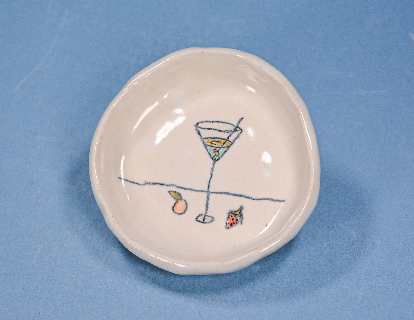 Martinis and Fruit Ceramic Dish