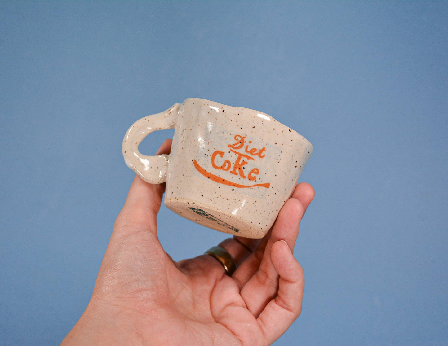 Diet Coke Ceramic Stoneware Handmade Espresso Cup