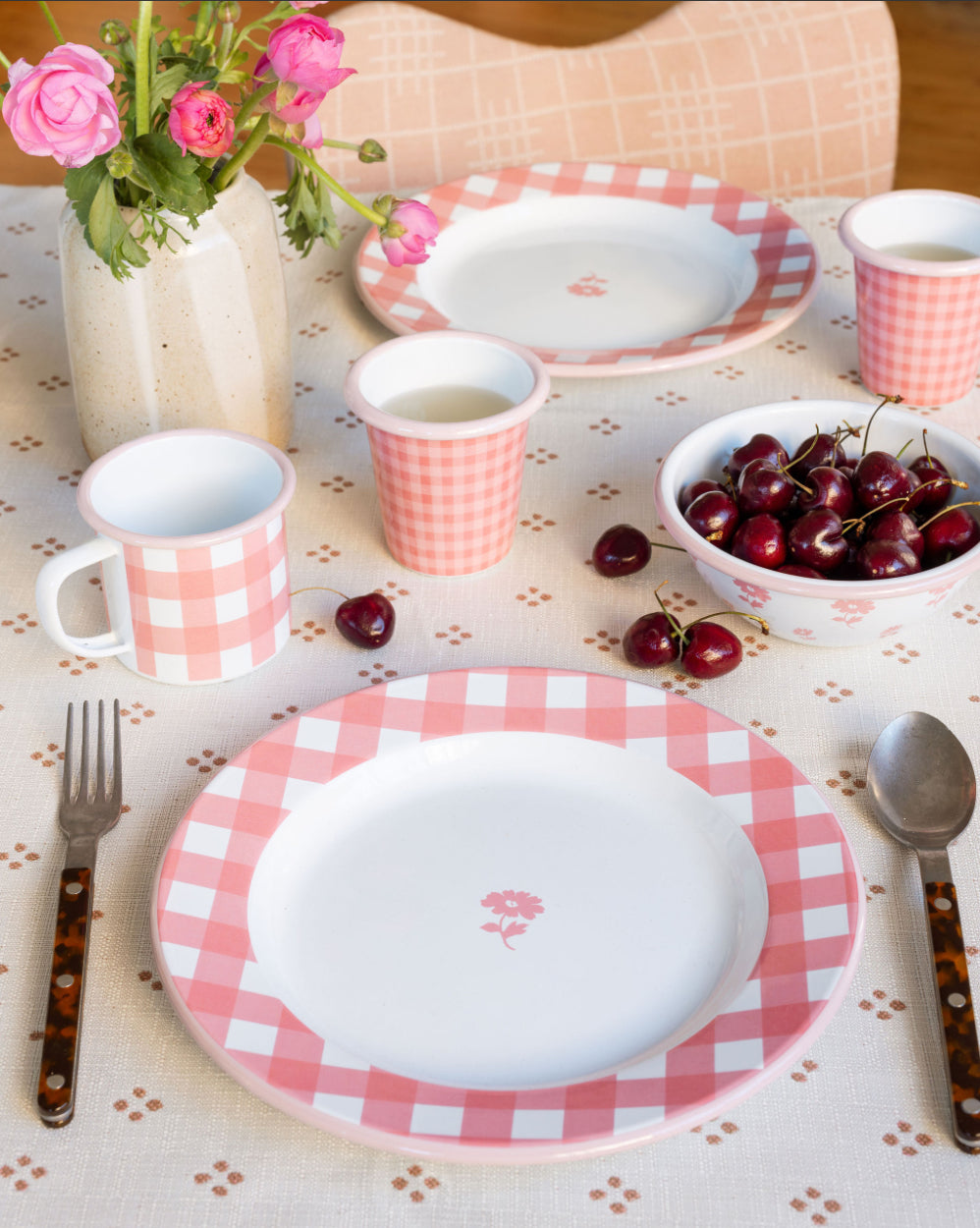 Max Humphrey x CCH Gingham Enamelware Dinner Plate