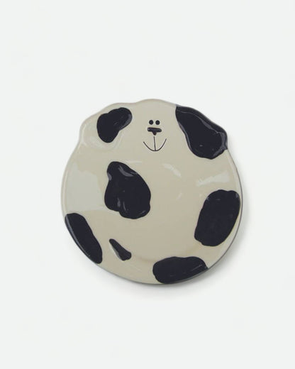 5" Ceramic Dog Dish: Spots