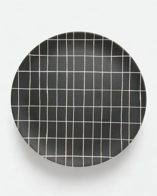 Black Checkered Lunch plate