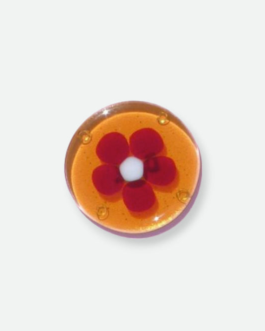 Flower Glass Coaster - Honey Red