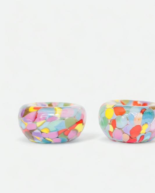 Glass Blown Mini Multi-Color Nest Bowl