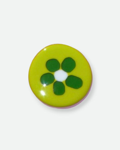 Flower Glass Coaster - Slime Green