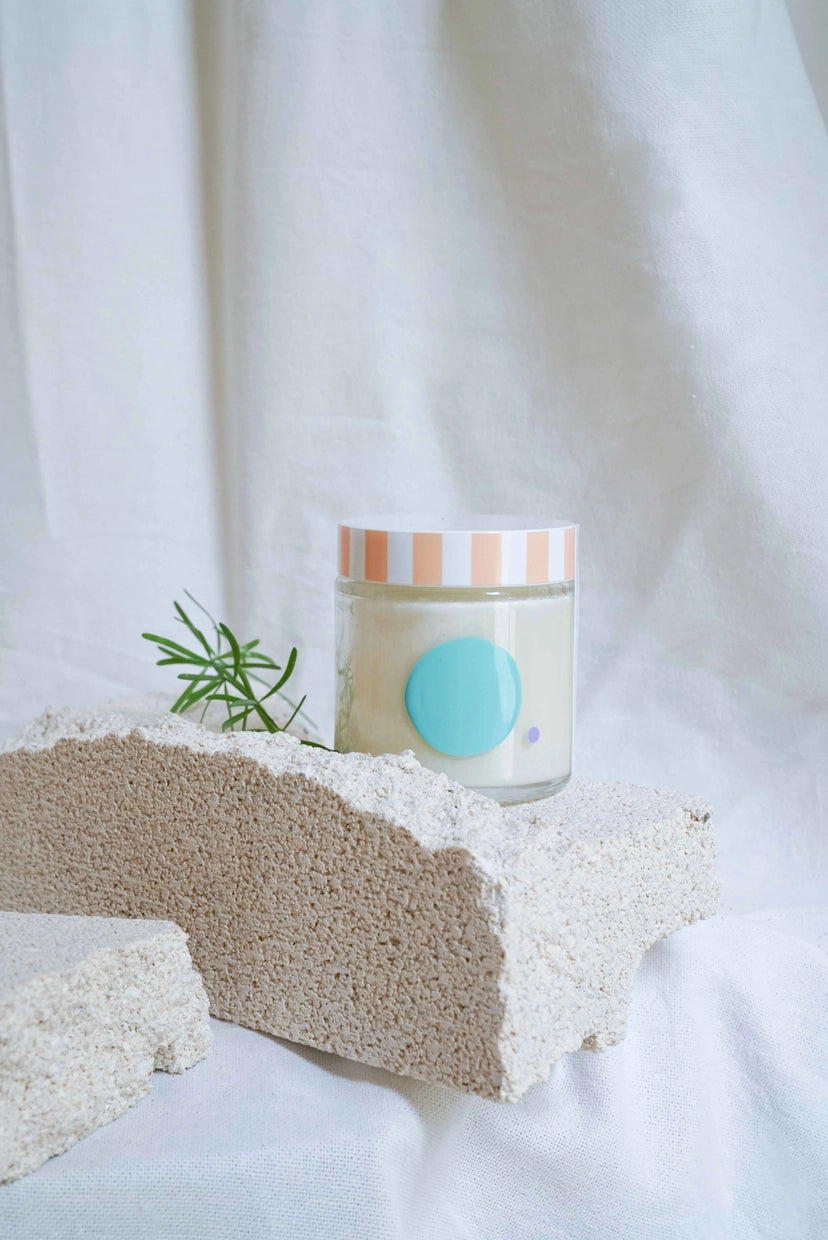 Eucalyptus + Lavender Hand-painted Glass Candle