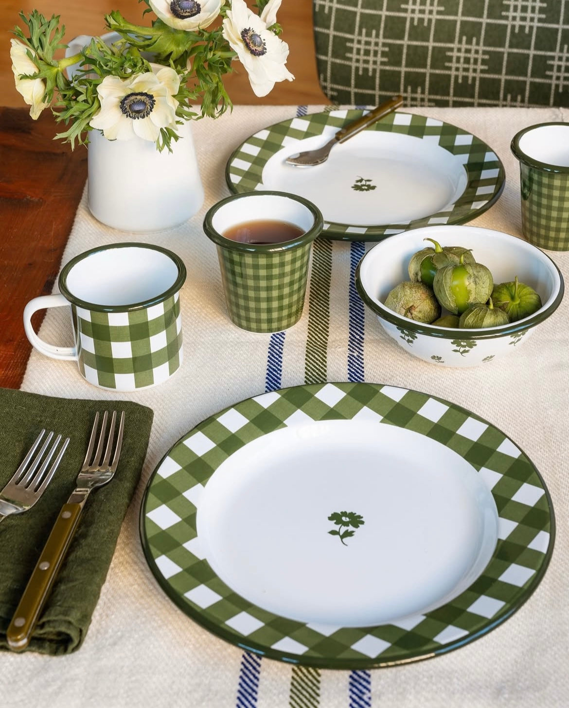 Max Humphrey x CCH Gingham Enamelware Dinner Plate