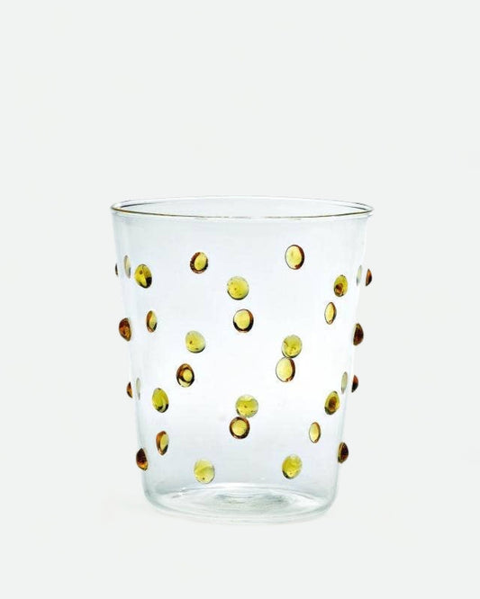 Yellow Dots Glass Tumbler