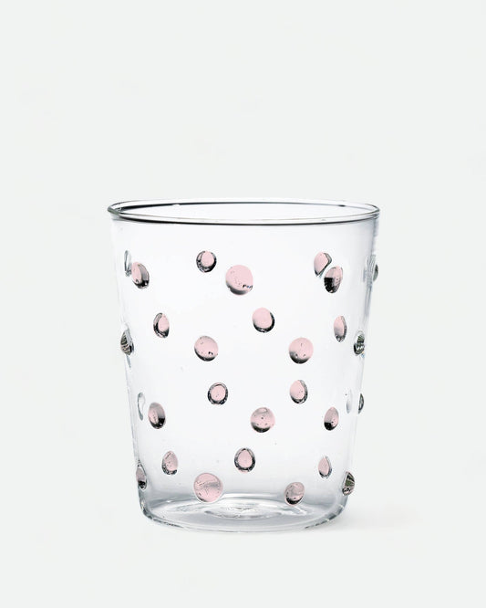 Pink Dots Glass Tumbler