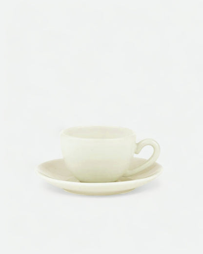 Milk Glass Cup & Saucer - Vanilla