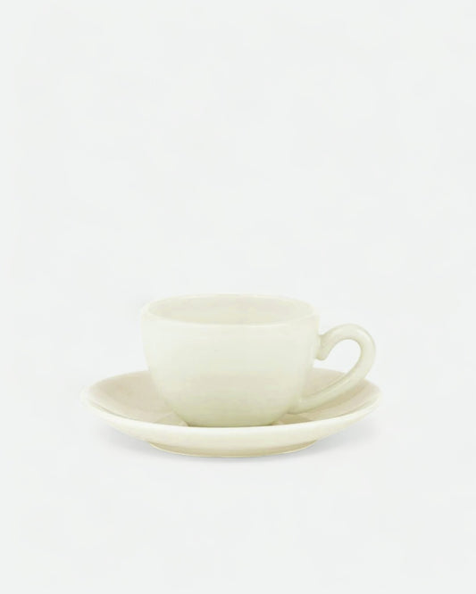 Milk Glass Cup & Saucer - Vanilla