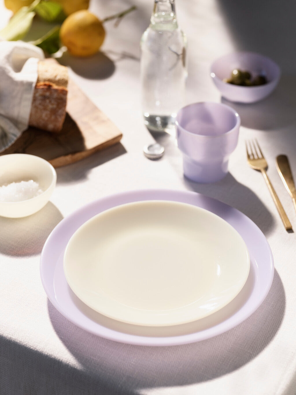 Milk Glass Plate - Lavender