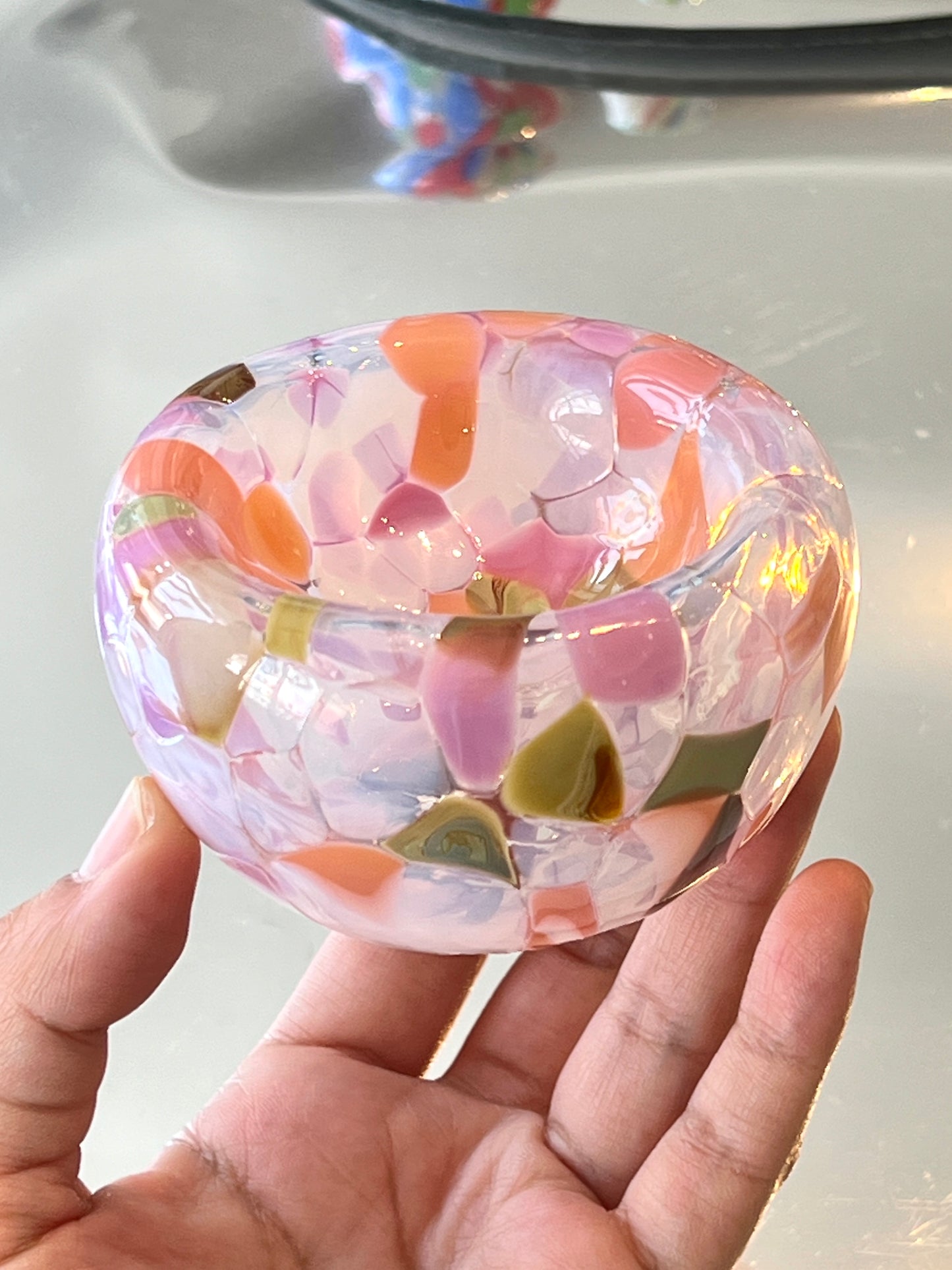 Glass Blown Mini Multi-Color Nest Bowl