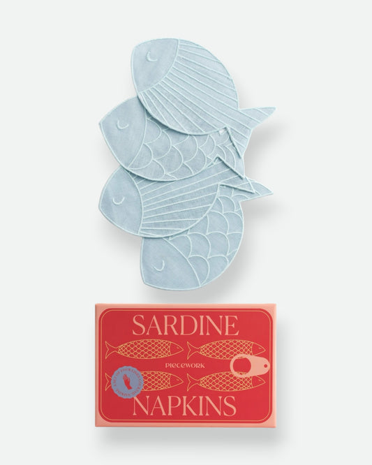 Sardine Cocktail Napkins, Set of 4