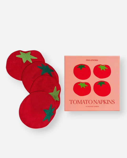 Tomato Cocktail Napkins, Set of 4