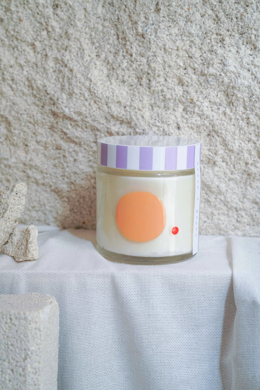 Peach + Mango Hand-painted Glass Candle