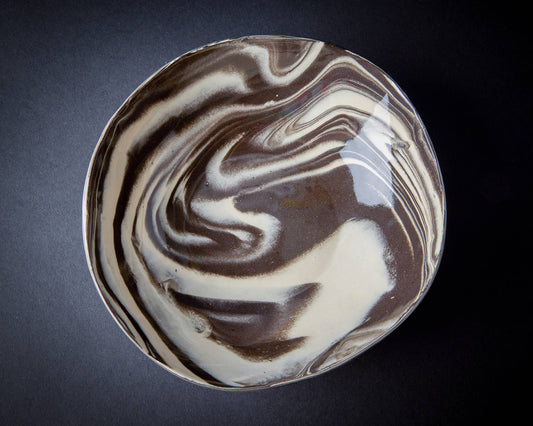 Smoke & Cream Marbled Bowl