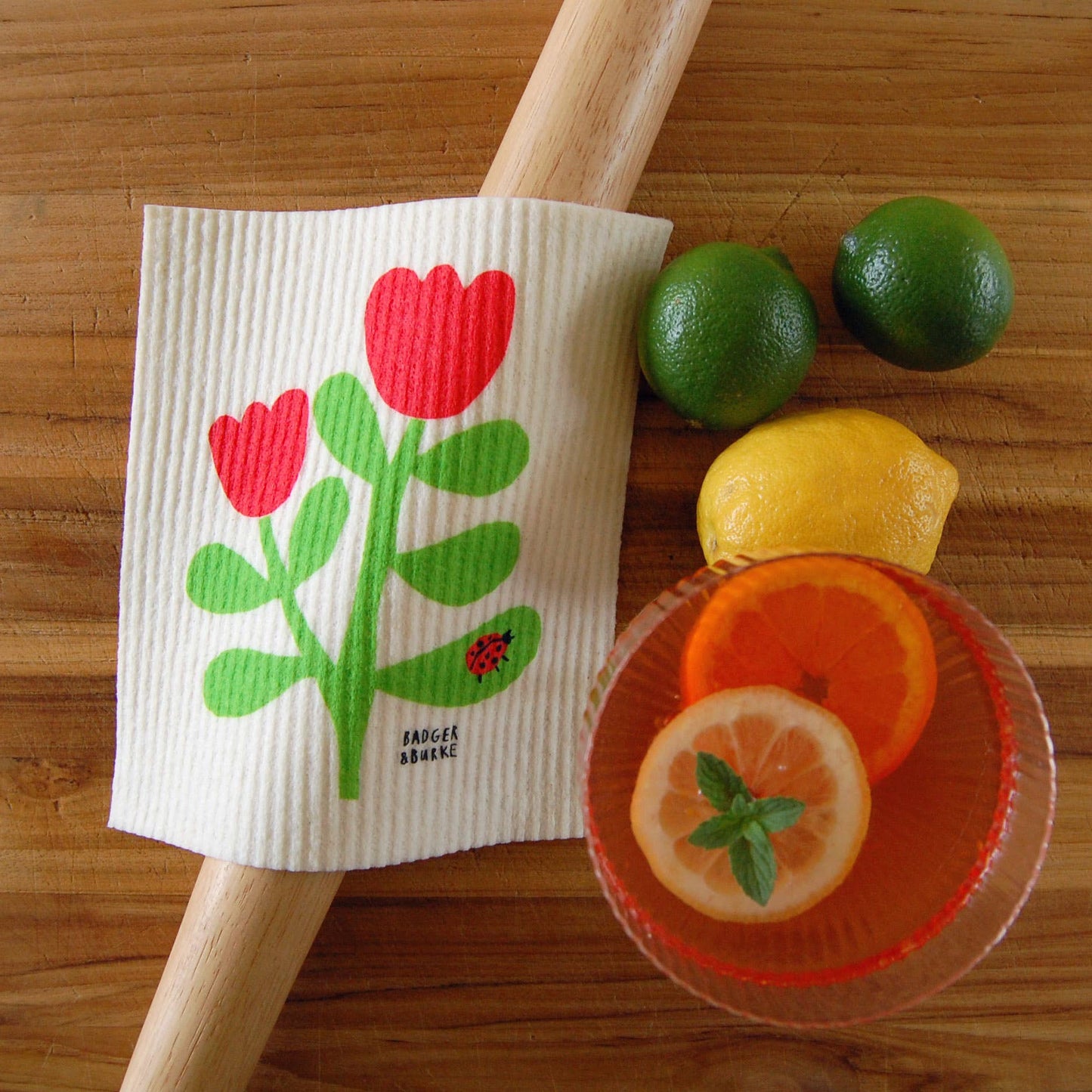 Flower & Ladybug Sponge Cloth