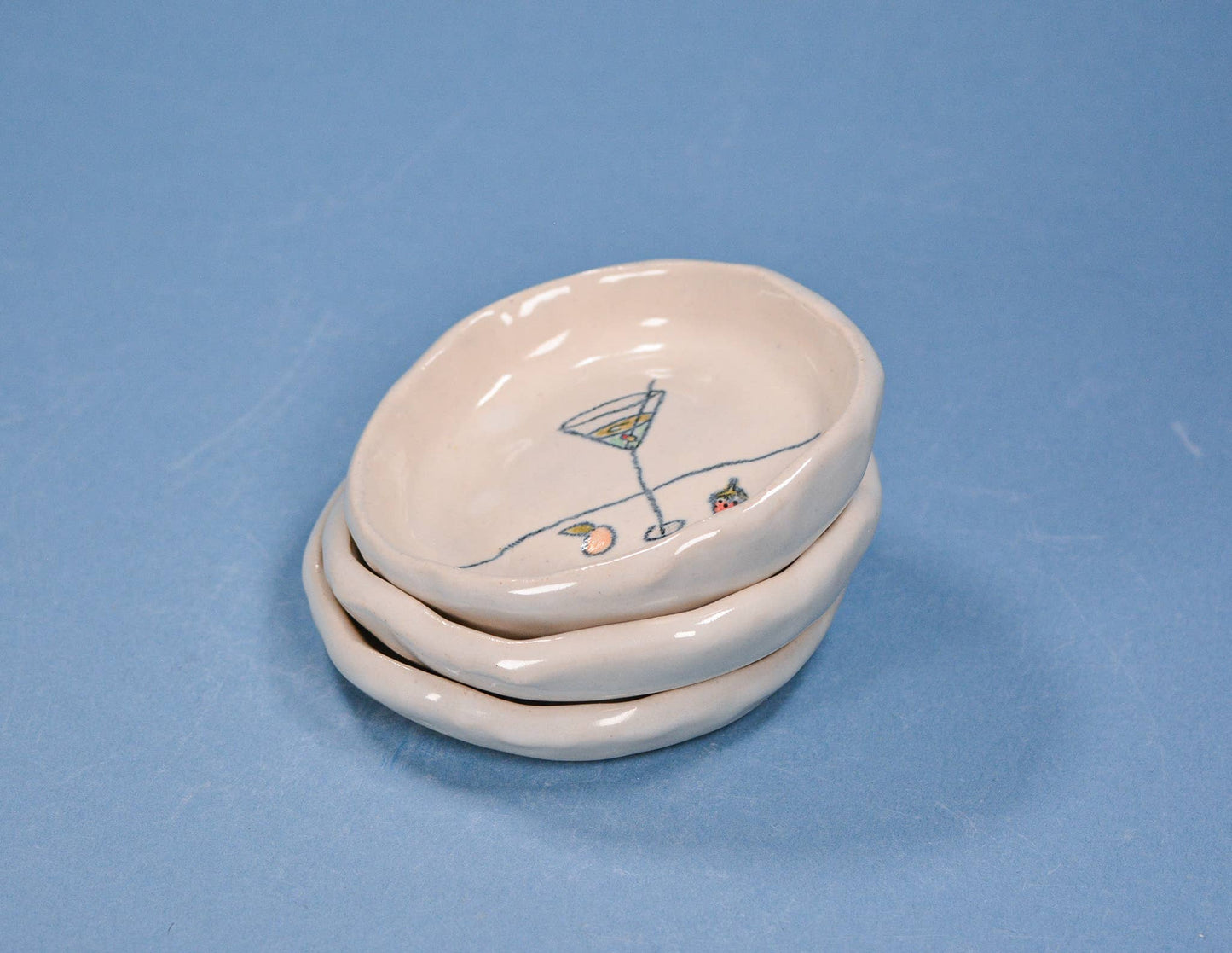 Martinis and Fruit Ceramic Dish