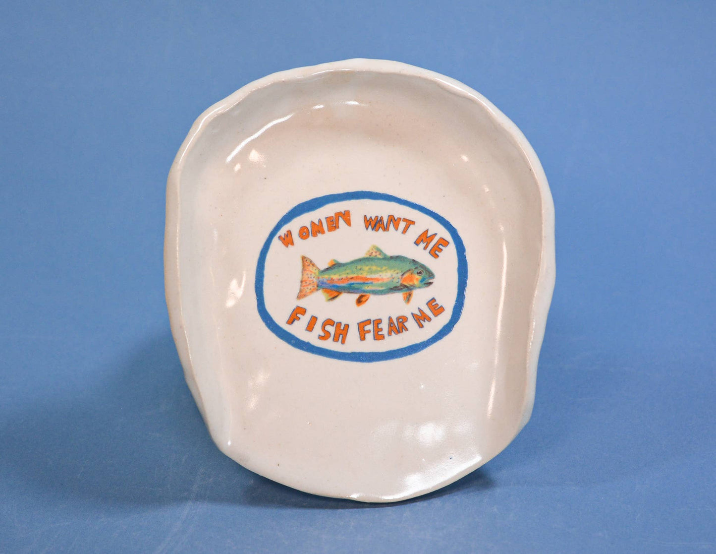 "Fish Fear Me" Ceramic Stoneware Kitchen Spoon Rest