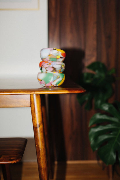 Glass Blown Multi-Color Nest Bowl