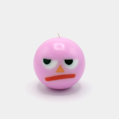 Moodz™ - Grumpy Round Face Candle, Pink, 50h