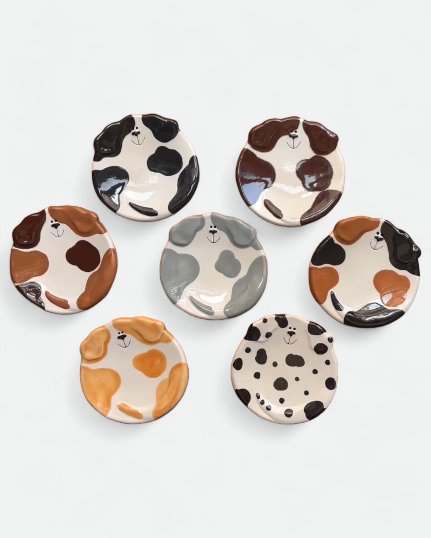 5" Ceramic Dog Dish: Spots