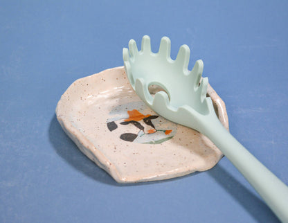 "Beatrice the Cow" Ceramic Stoneware Kitchen Spoon Rest