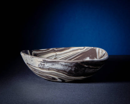 Smoke & Cream Marbled Bowl