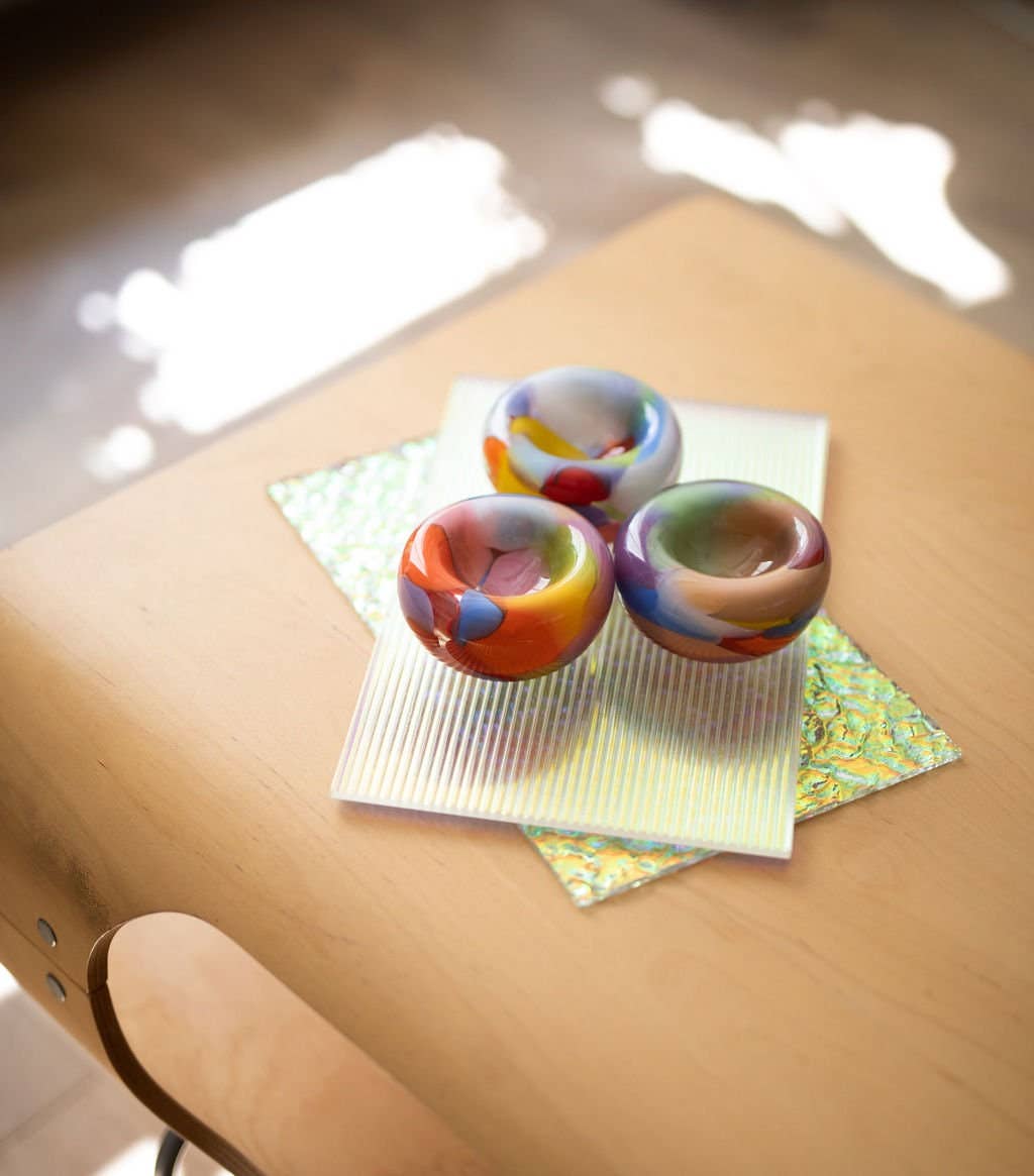 Glass Blown Multi-Color Nest Bowl