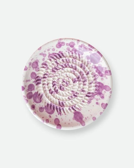 Handmade Ceramic Plate Grater Violet