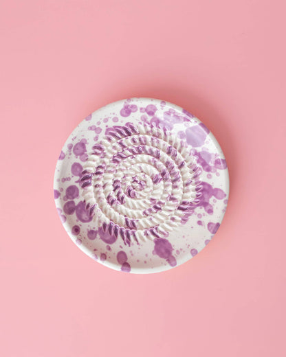 Handmade Ceramic Plate Grater Violet