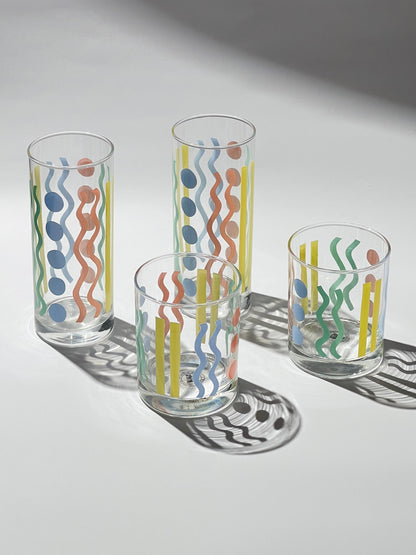 Vintage Pastel Abstract Glass