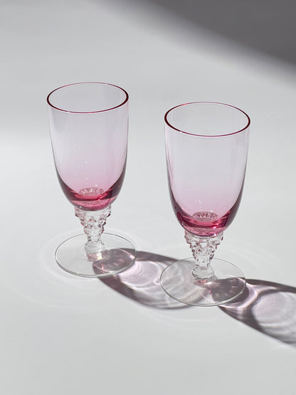 Vintage Pink Diamond Juice Glass