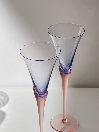 Lavender Pink Long Tulip Glass