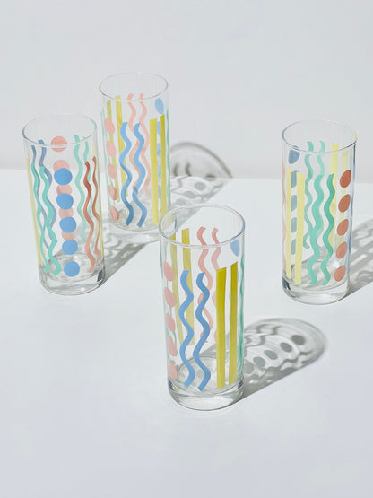 Vintage Pastel Abstract Glass