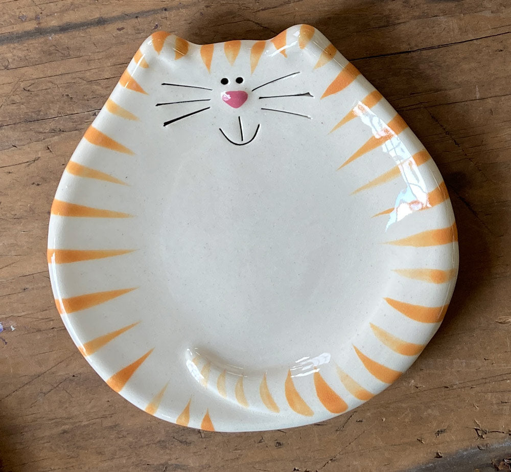 5" Ceramic Cat Dish: Stripes