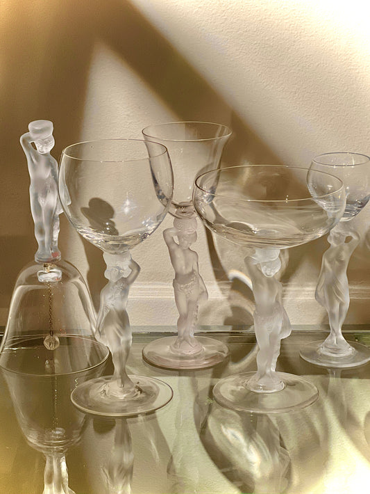 Vintage Nude Frosted Glass