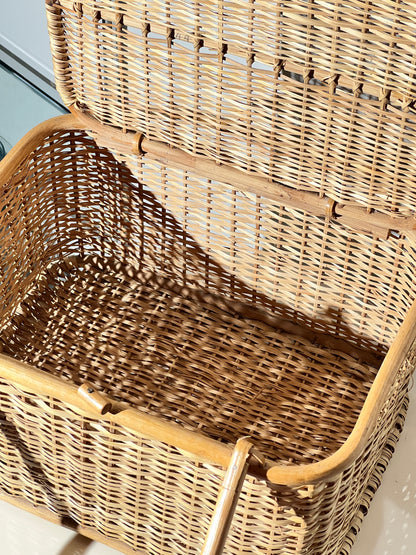 Vintage Rattan Picnic Basket