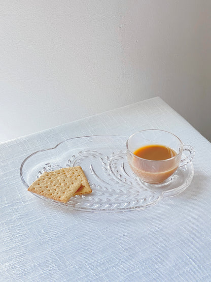 Vintage Wheat Cup & Snack Tray Set