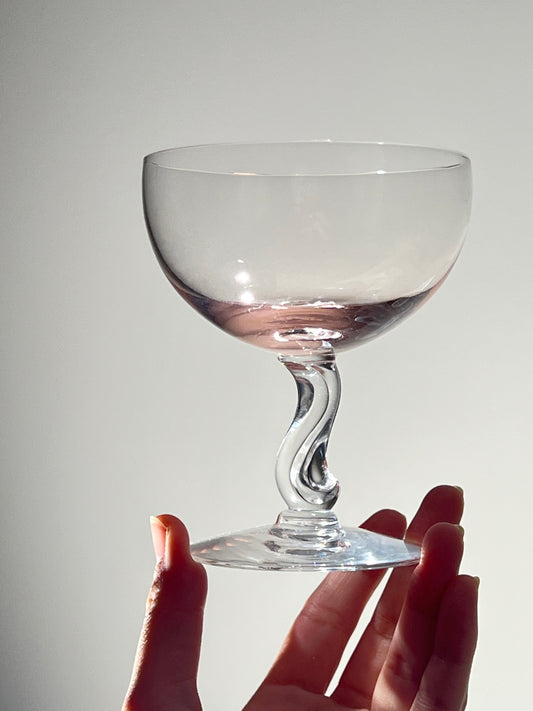 Curved Stem Pink Glass