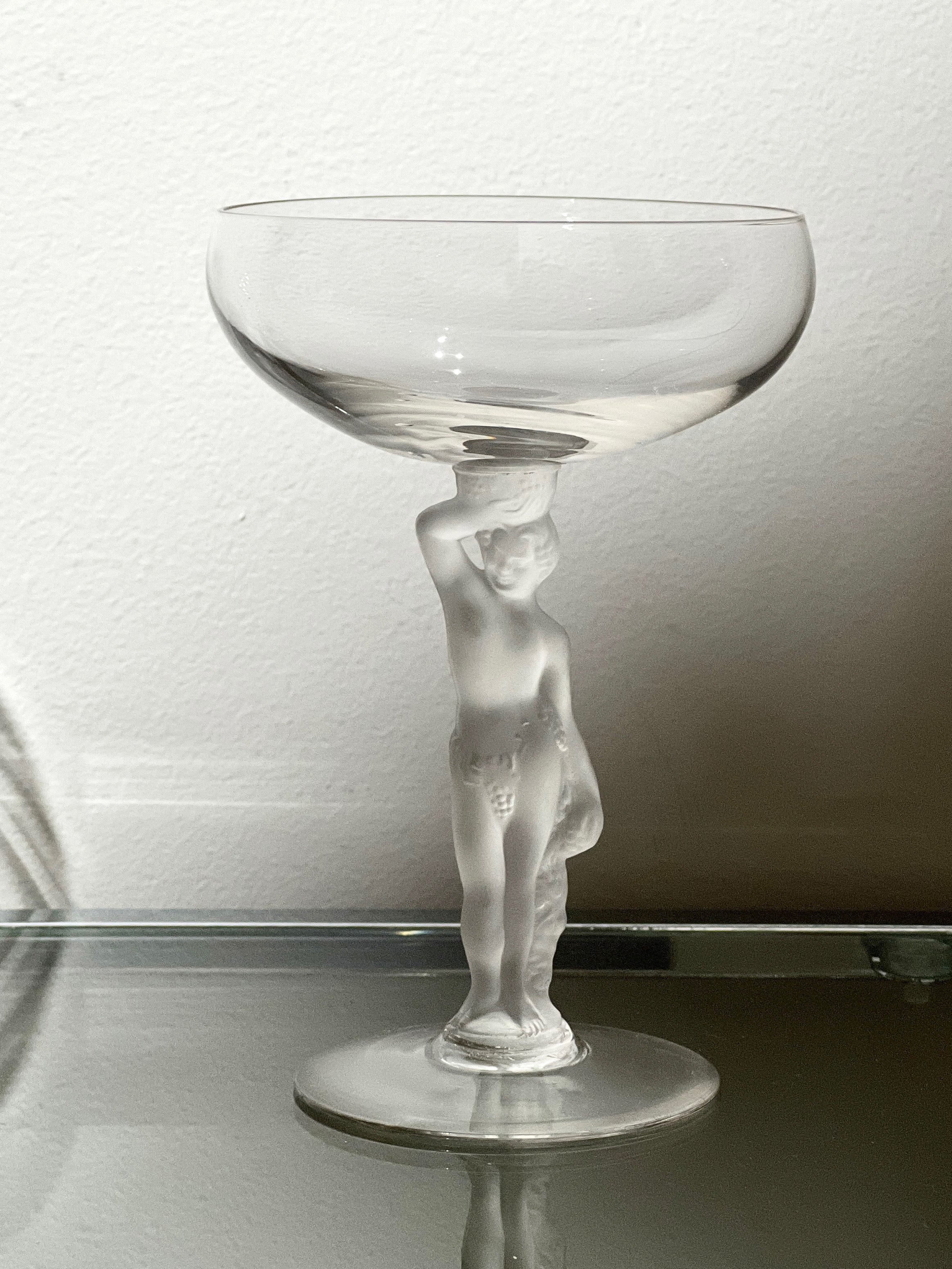 Bayel Bacchante Frosted Nude Stem Glasses, French outlet Crystal Nude Bar Glasses