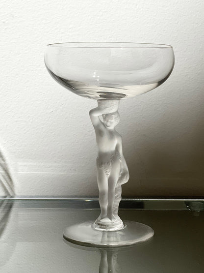 Vintage Nude Frosted Glass