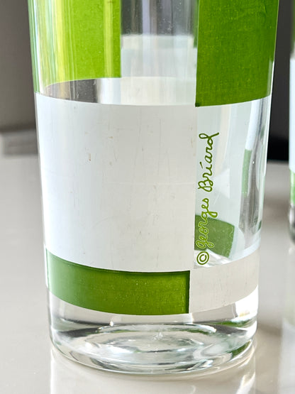 Geometric Green & White Glass