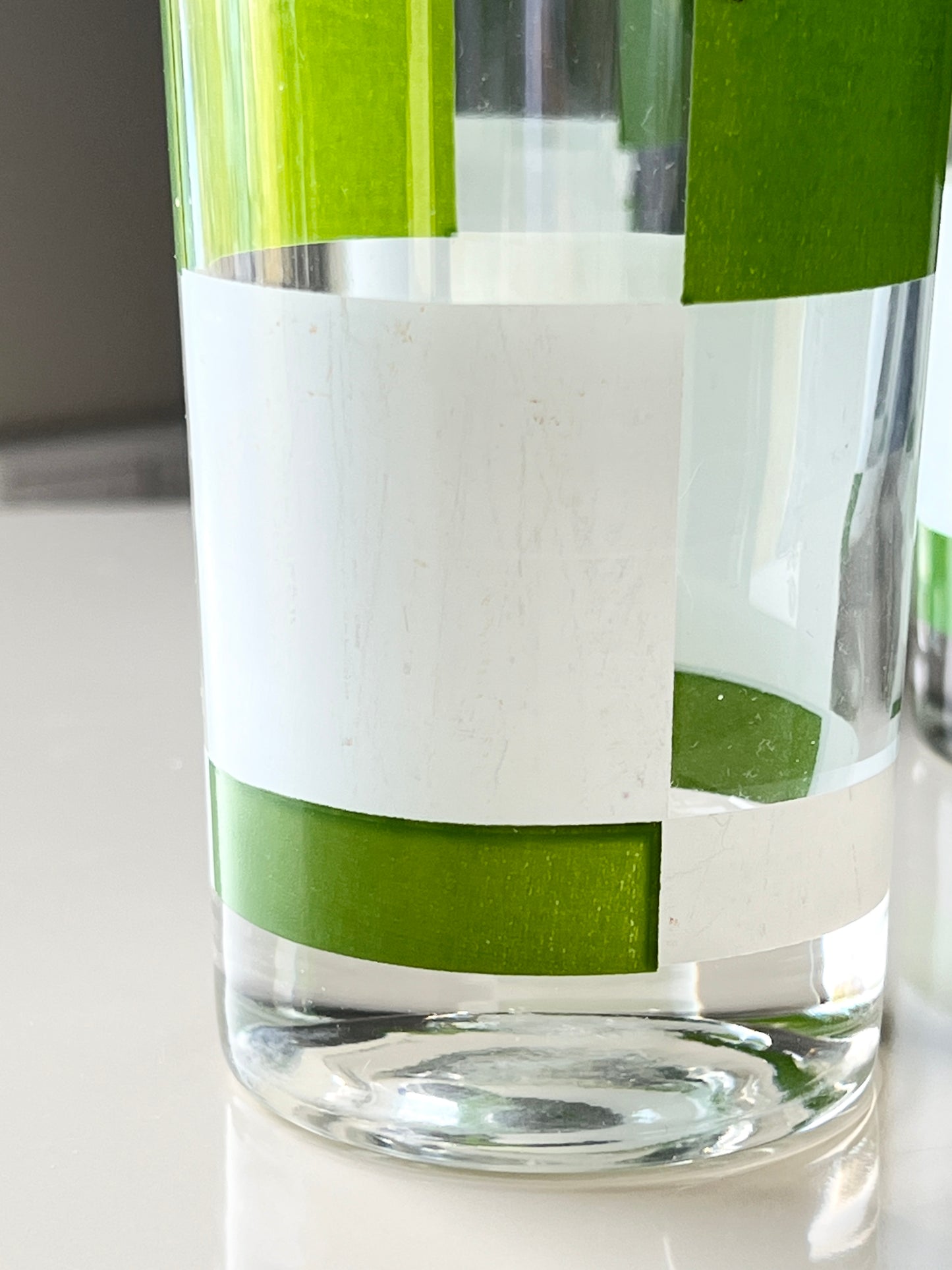 Geometric Green & White Glass