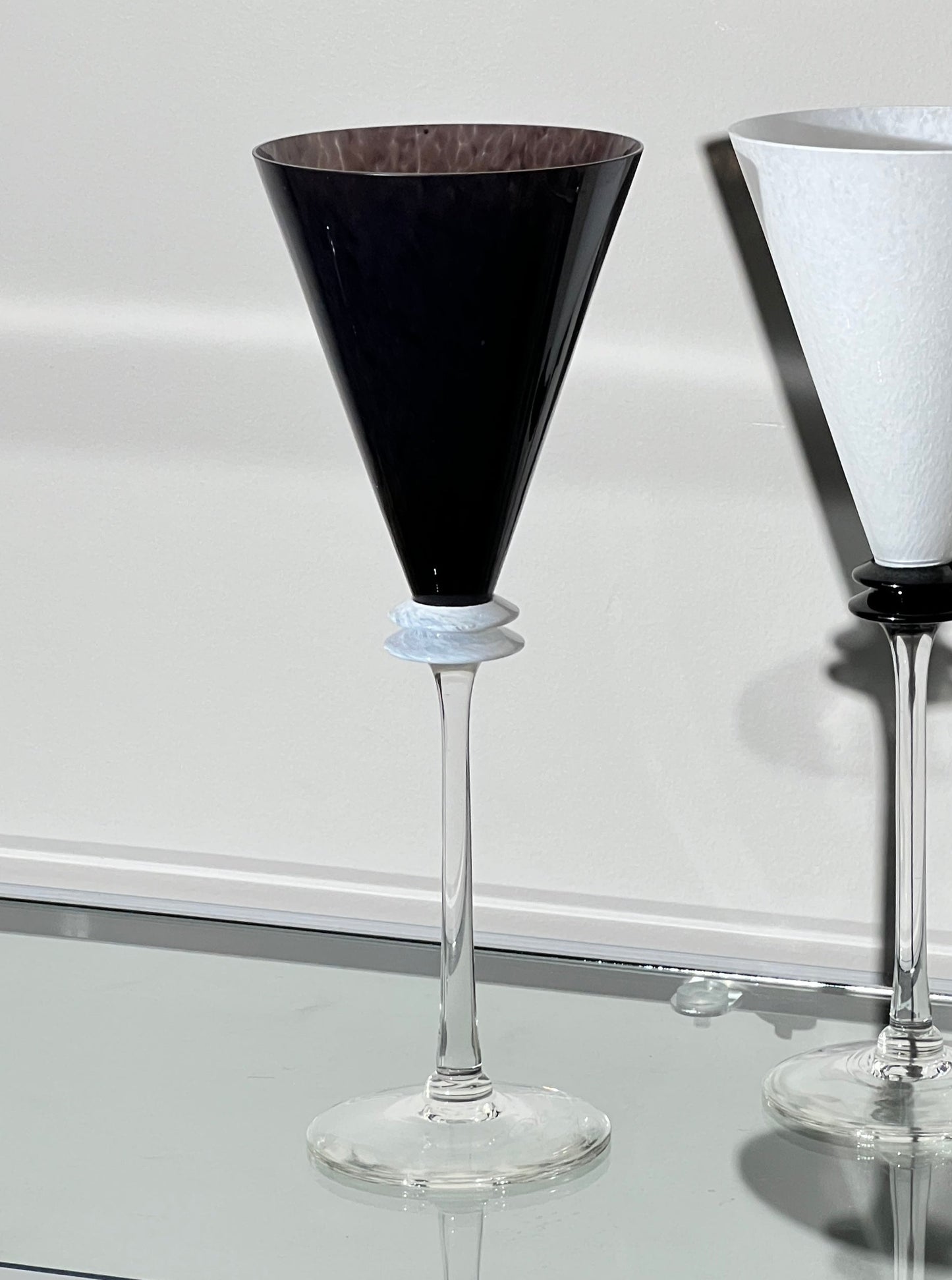 Black & White Wine Glass