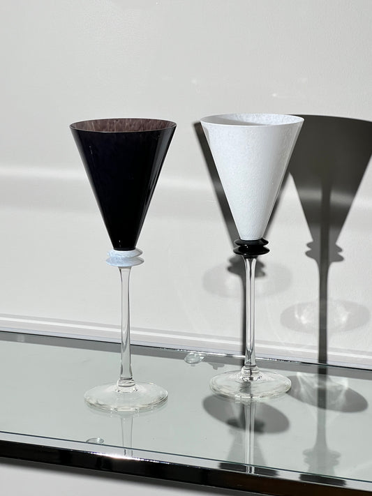 Black & White Wine Glass